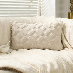 Beige Geometric Square Cushion Cover Zipper Single Sided Printed Pillowcase