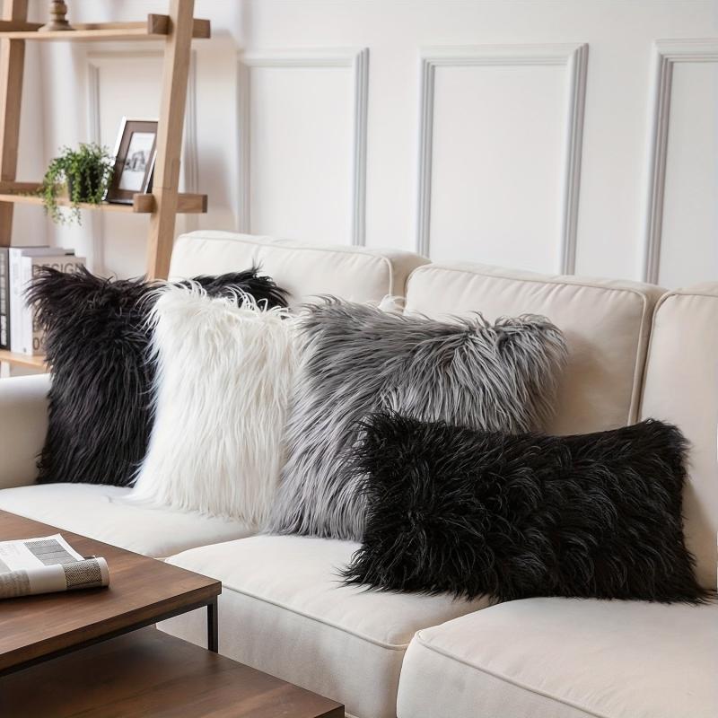 Faux Fur Throw Pillow Cover for Sofa Bed Car Home Decor
