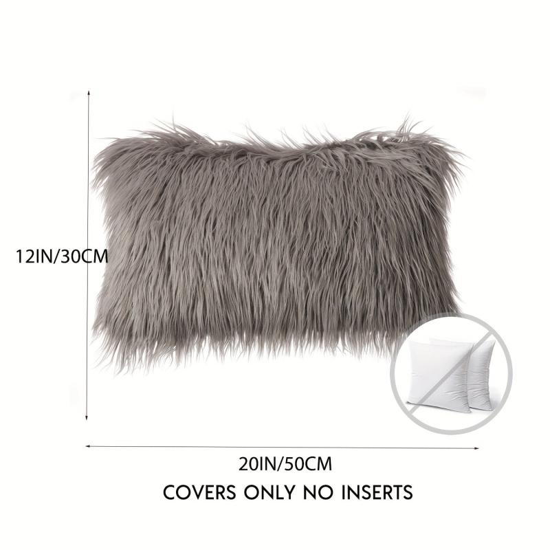 Faux Fur Throw Pillow Cover for Sofa Bed Car Home Decor