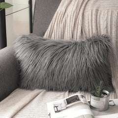 Faux Fur Throw Pillow Cover for Sofa Bed Car Home Decor