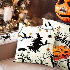 2pcs Halloween Square Cushion Cover 18''x18'' Zipper Pillow Cover Home Decor