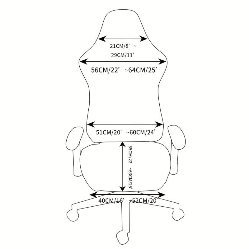 Washable Milk Silk Gaming Chair Cover with Armrest Covers - Protects Swivel Raci