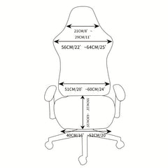 Washable Milk Silk Gaming Chair Cover with Armrest Covers - Protects Swivel Raci