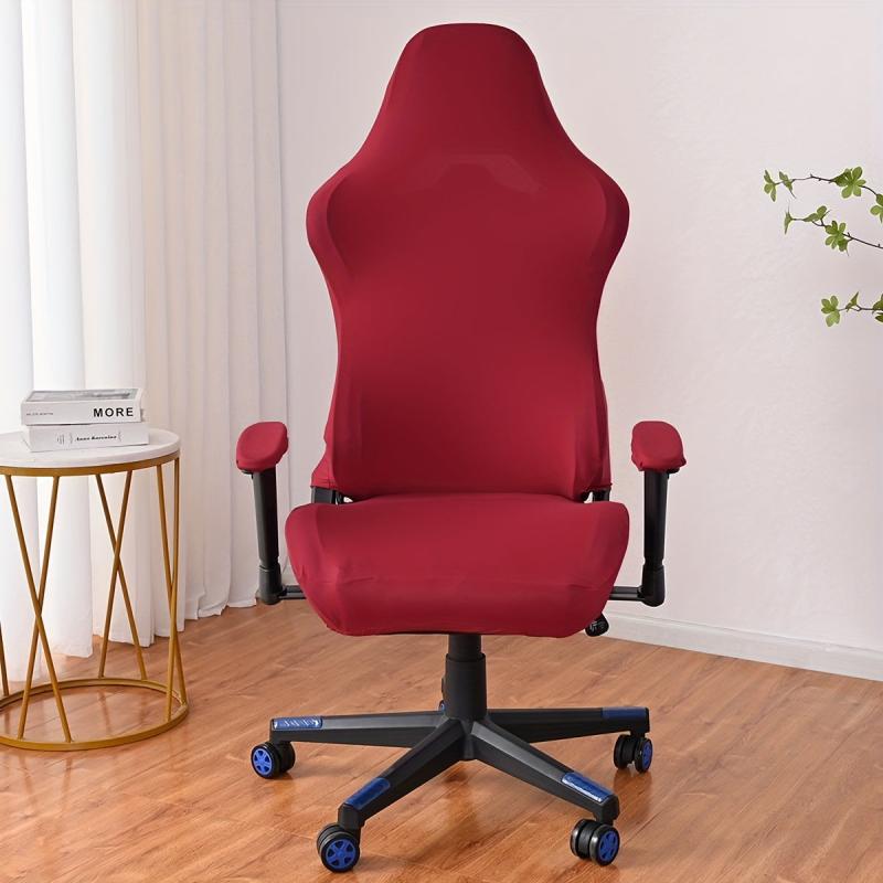 Washable Milk Silk Gaming Chair Cover with Armrest Covers - Protects Swivel Raci
