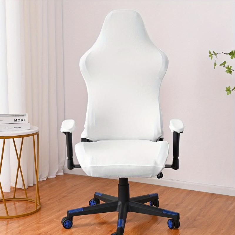 Washable Milk Silk Gaming Chair Cover with Armrest Covers - Protects Swivel Raci