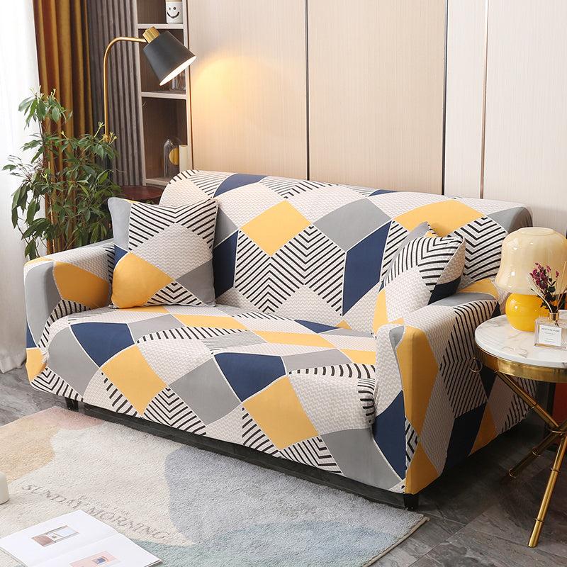 Anti Dust Stretch Slip Resistant Sofa Cover Fully Wrapped Protection