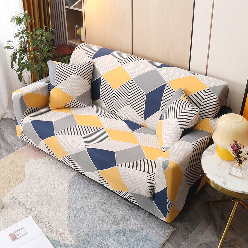 Anti Dust Stretch Slip Resistant Sofa Cover Fully Wrapped Protection