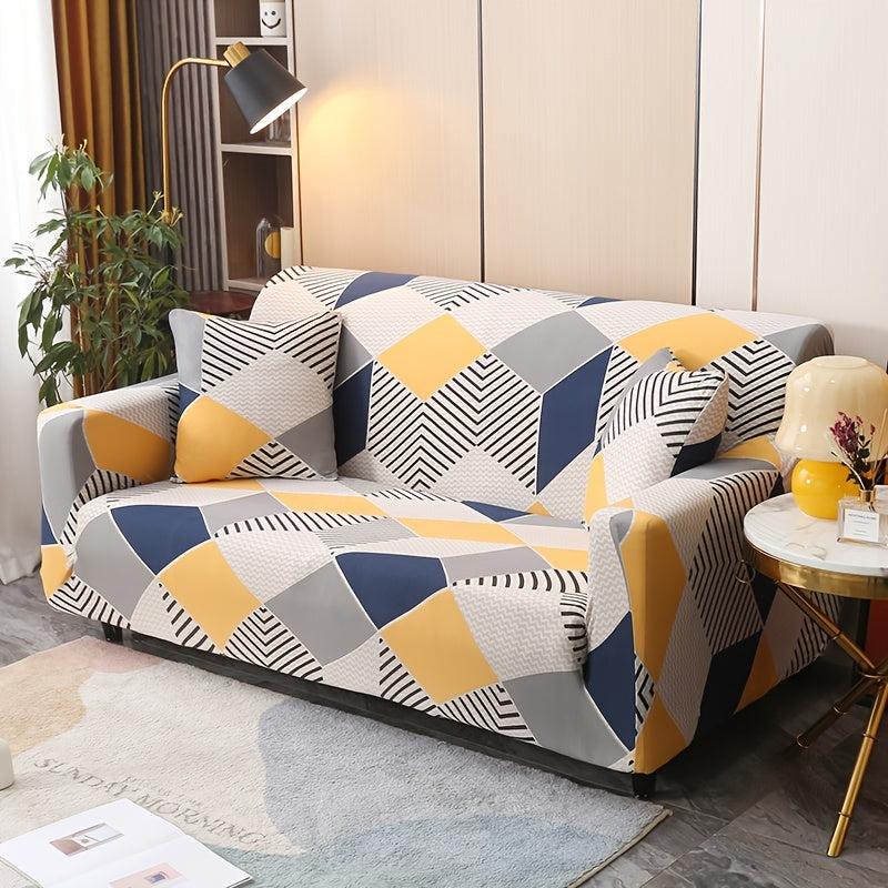 Anti Dust Stretch Slip Resistant Sofa Cover Fully Wrapped Protection