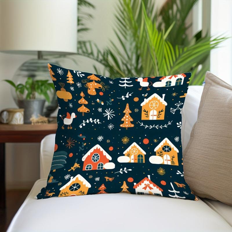 4pcs Geometric Pattern Holiday Throw Pillow Covers