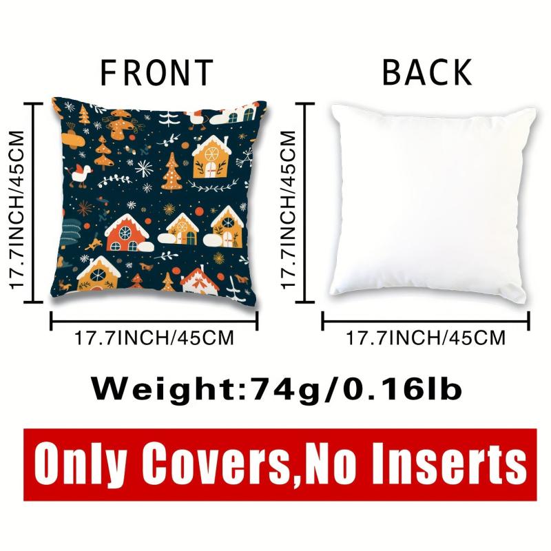 4pcs Geometric Pattern Holiday Throw Pillow Covers