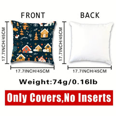 4pcs Geometric Pattern Holiday Throw Pillow Covers