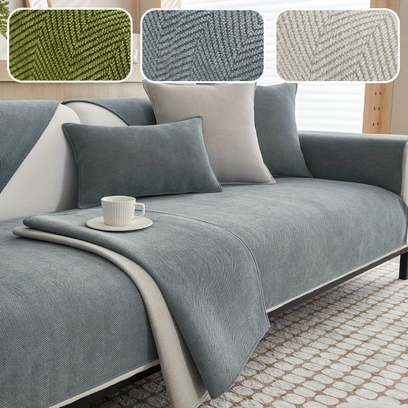 Chenille Sofa Slipcover Non-Slip Washable Cover for Living Room