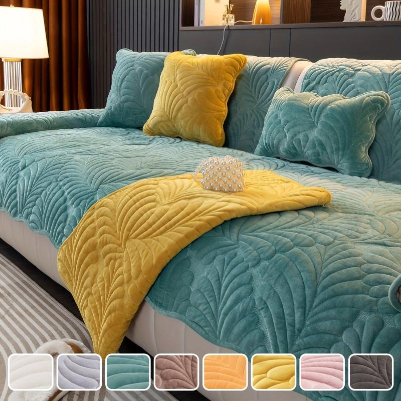 Short Plush Sofa Slipcover Warm and Thick Four Seasons General Furniture Protect