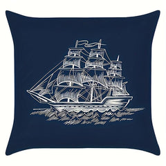 Navigation Adventure Element Pattern Printed Throw Pillow Covers