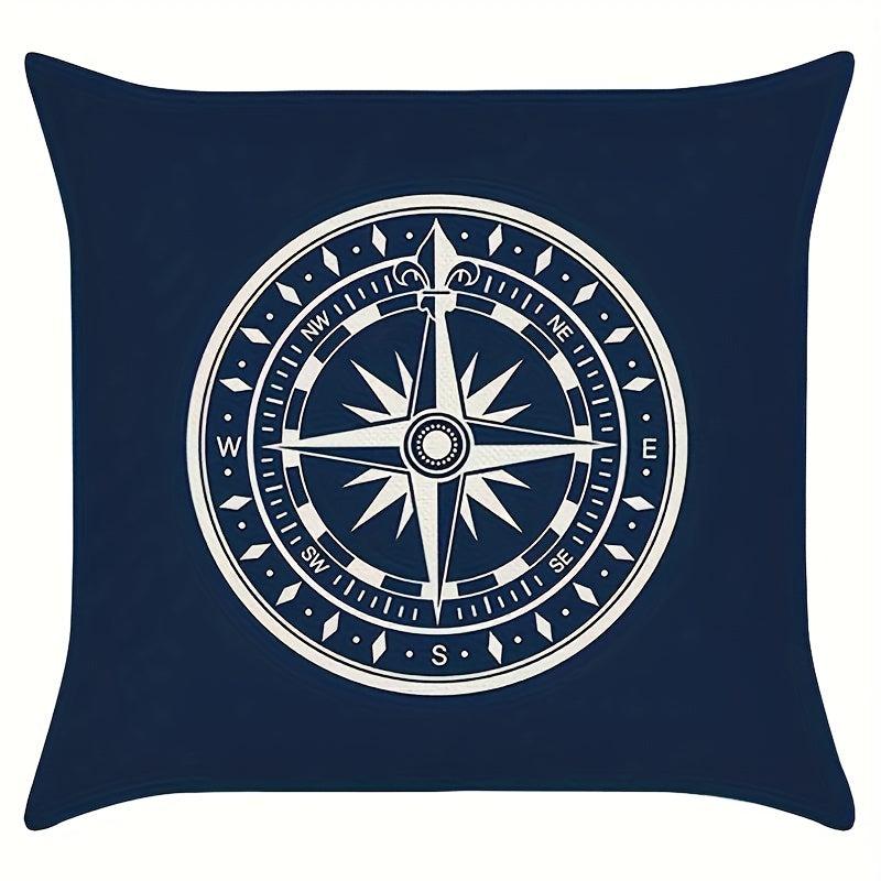 Navigation Adventure Element Pattern Printed Throw Pillow Covers