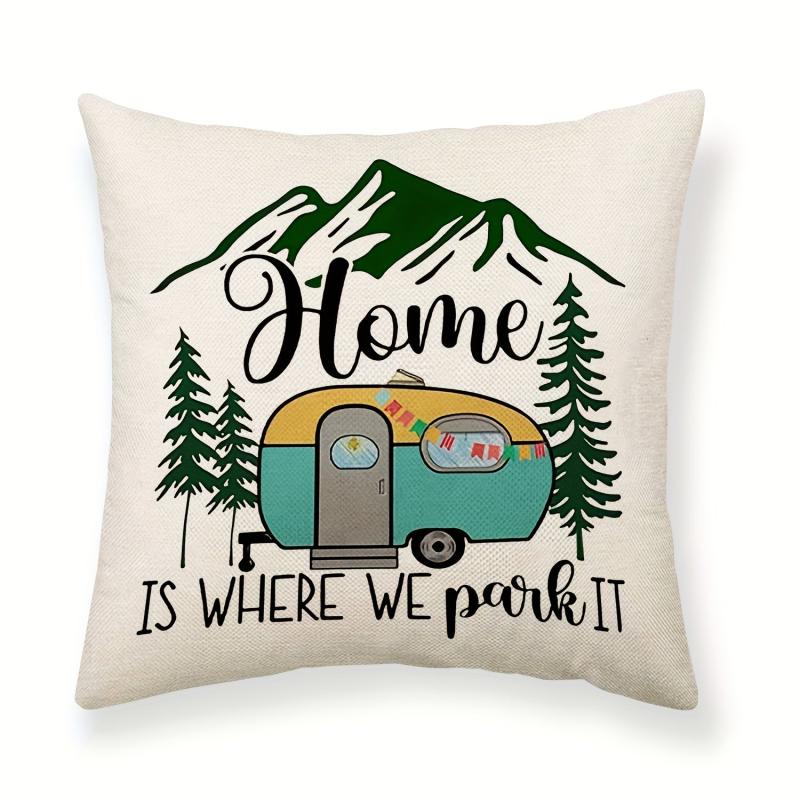 Camping Car Printed Throw Pillow Covers for Home Decor