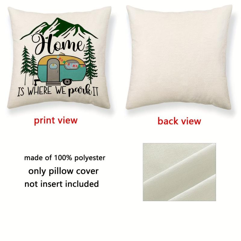 Camping Car Printed Throw Pillow Covers for Home Decor