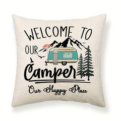 Camping Car Printed Throw Pillow Covers for Home Decor