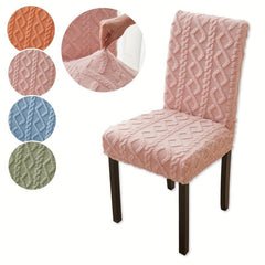 2pcs Elastic Chair Slipcover Removable Washable Solid Cover for Dining Rooms Kit