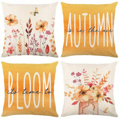 Autumn Pumpkin Linen Blend Throw Pillow Case for Living Room Bedroom Couch Sofa