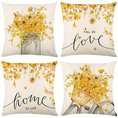 Autumn Pumpkin Linen Blend Throw Pillow Case for Living Room Bedroom Couch Sofa
