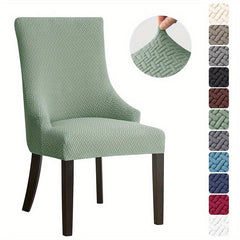 Stretch Jacquard Dining Chair Slipcovers Solid Wedding Chairs Seat Cover