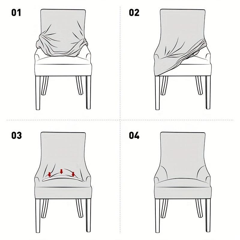 Stretch Jacquard Dining Chair Slipcovers Solid Wedding Chairs Seat Cover