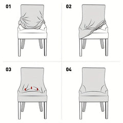 Stretch Jacquard Dining Chair Slipcovers Solid Wedding Chairs Seat Cover