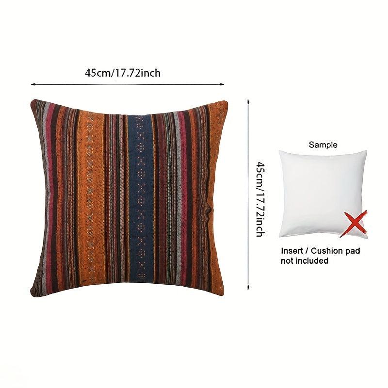 Bohemian Retro Stripe Throw Pillow Covers Double Sided Ethnic Pattern