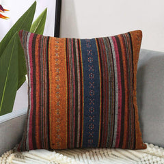 Bohemian Retro Stripe Throw Pillow Covers Double Sided Ethnic Pattern