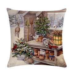 Christmas Cat Horse Dog Pillow Cases 4pcs