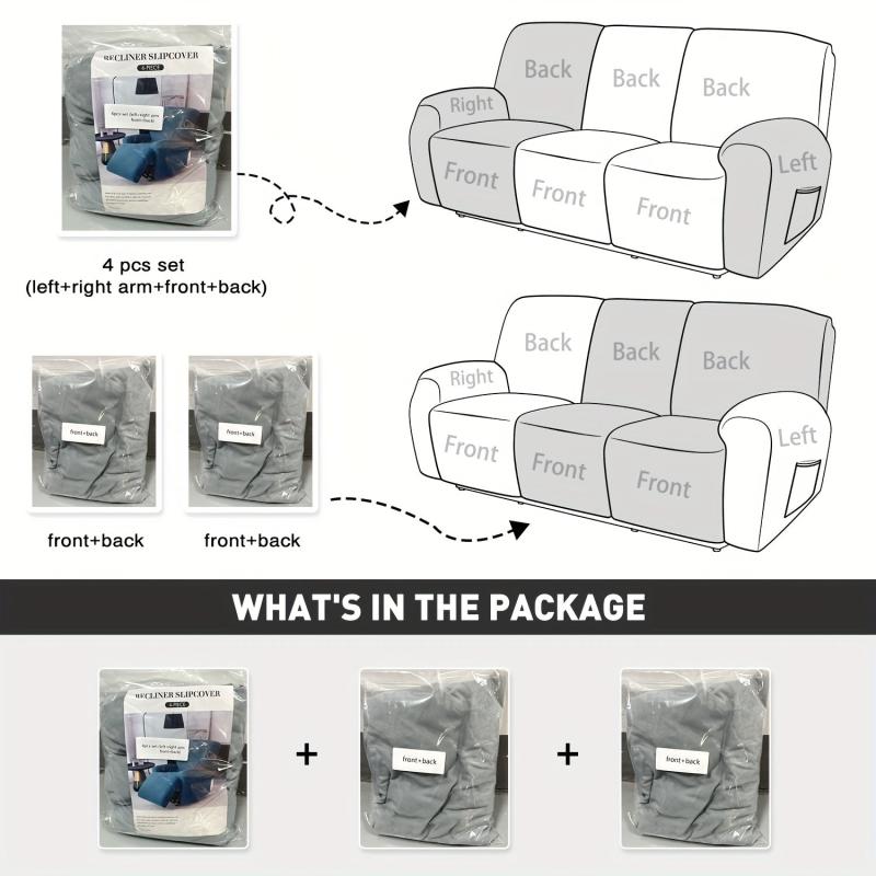 Velvet Sofa Slipcover 8pcs Machine Washable