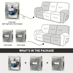 Velvet Sofa Slipcover 8pcs Machine Washable