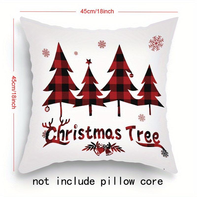 4pcs Christmas Snowflake Elk Beard Santa Claus Pillowcase 45 X 45