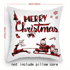 4pcs Christmas Snowflake Elk Beard Santa Claus Pillowcase 45 X 45