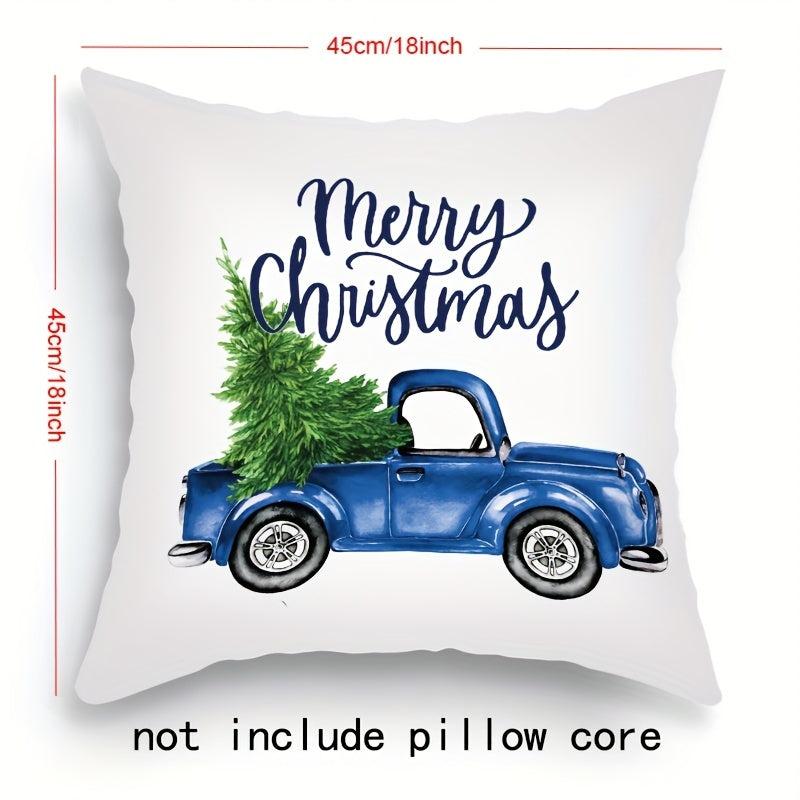 4pcs Christmas Snowflake Elk Beard Santa Claus Pillowcase 45 X 45