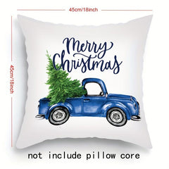 4pcs Christmas Snowflake Elk Beard Santa Claus Pillowcase 45 X 45