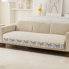 Vintage Geometric Jacquard Sofa Cover Chenille Soft Sectional Couch Cover