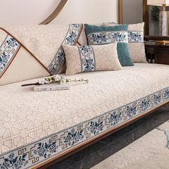 Vintage Geometric Jacquard Sofa Cover Chenille Soft Sectional Couch Cover