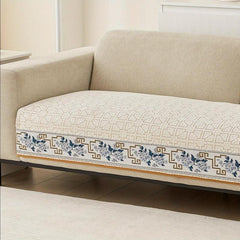 Vintage Geometric Jacquard Sofa Cover Chenille Soft Sectional Couch Cover