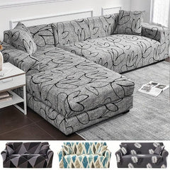 Leaf Printed Elastic Sofa Slipcover Non Slip Stretch Sofa Cover