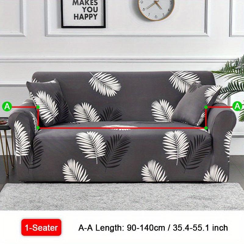 Leaf Printed Elastic Sofa Slipcover Non Slip Stretch Sofa Cover