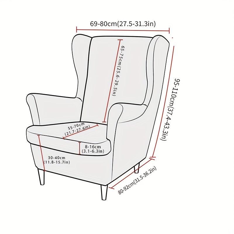 2pcs Milk Silk Wing Chair Slipcovers Armchair Covers