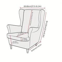 2pcs Milk Silk Wing Chair Slipcovers Armchair Covers