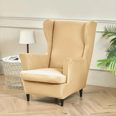 2pcs Milk Silk Wing Chair Slipcovers Armchair Covers