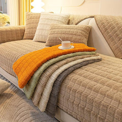 Rabbit Plush Sofa Slipcover Thick Furniture Protector