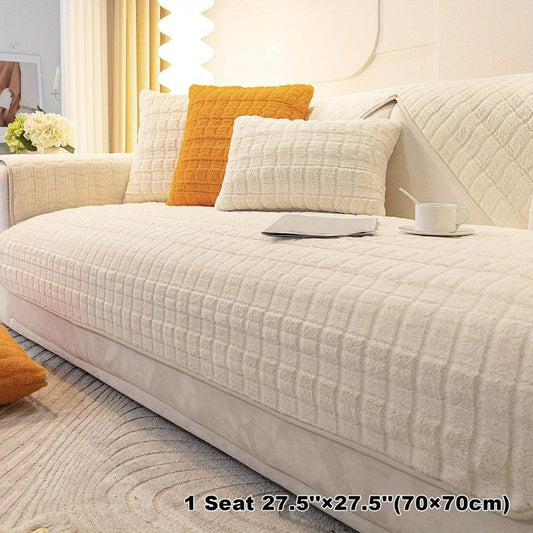 Rabbit Plush Sofa Slipcover Thick Furniture Protector