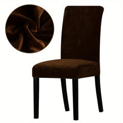 Velvet Dining Chair Slipcovers Stretch Chair Covers Solid Chair Protector