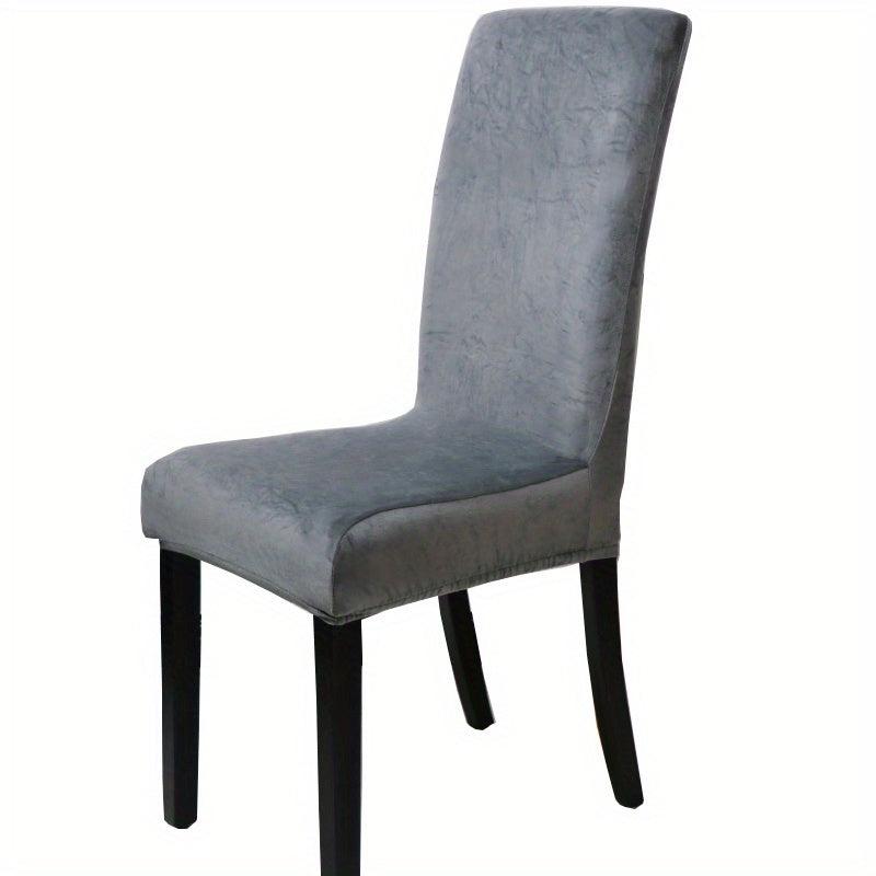 Velvet Dining Chair Slipcovers Stretch Chair Covers Solid Chair Protector