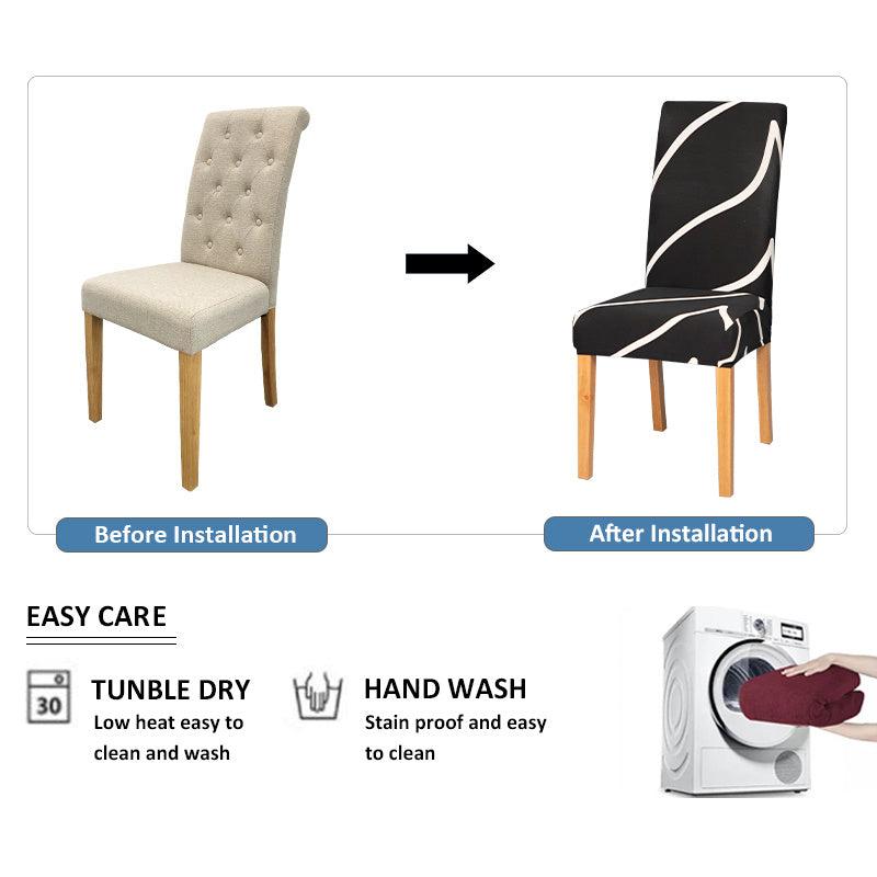 Stretch Printed Chair Covers - Protect Dining Room Chairs & Add Style